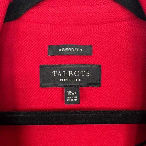 Talbots Plus Petite Red Blazer Aberdeen Twill Two Button Jacket 18WP 1X - Picture 2 of 6